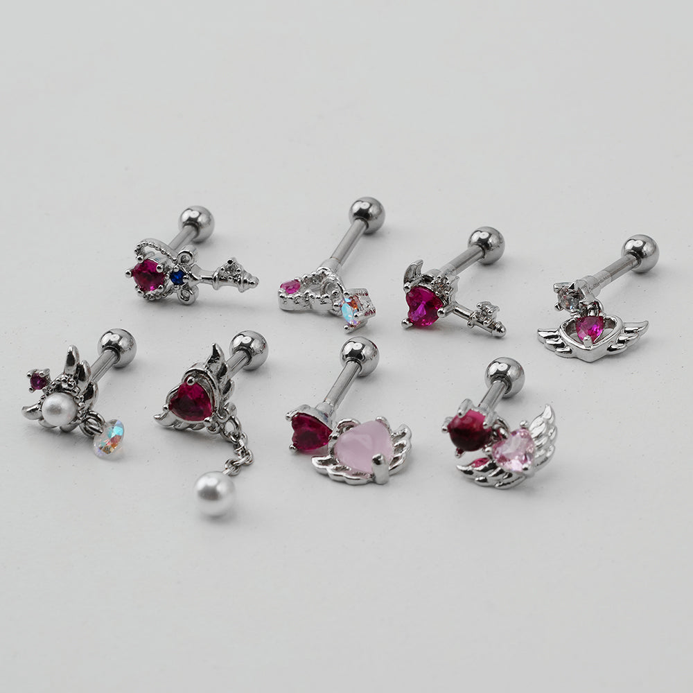 [Surgical] Simple Cubic Butterfly (4 Types) 16G/14G Body Piercing Collection Back Piercing Cartilage Piercing 