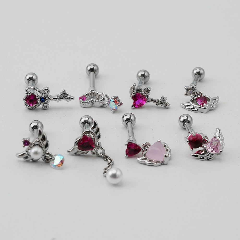 [Surgical] Simple Cubic Butterfly (4 Types) 16G/14G Body Piercing Collection Back Piercing Cartilage Piercing 