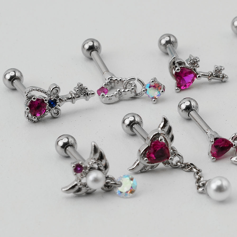 [Surgical] Simple Cubic Butterfly (4 Types) 16G/14G Body Piercing Collection Back Piercing Cartilage Piercing 