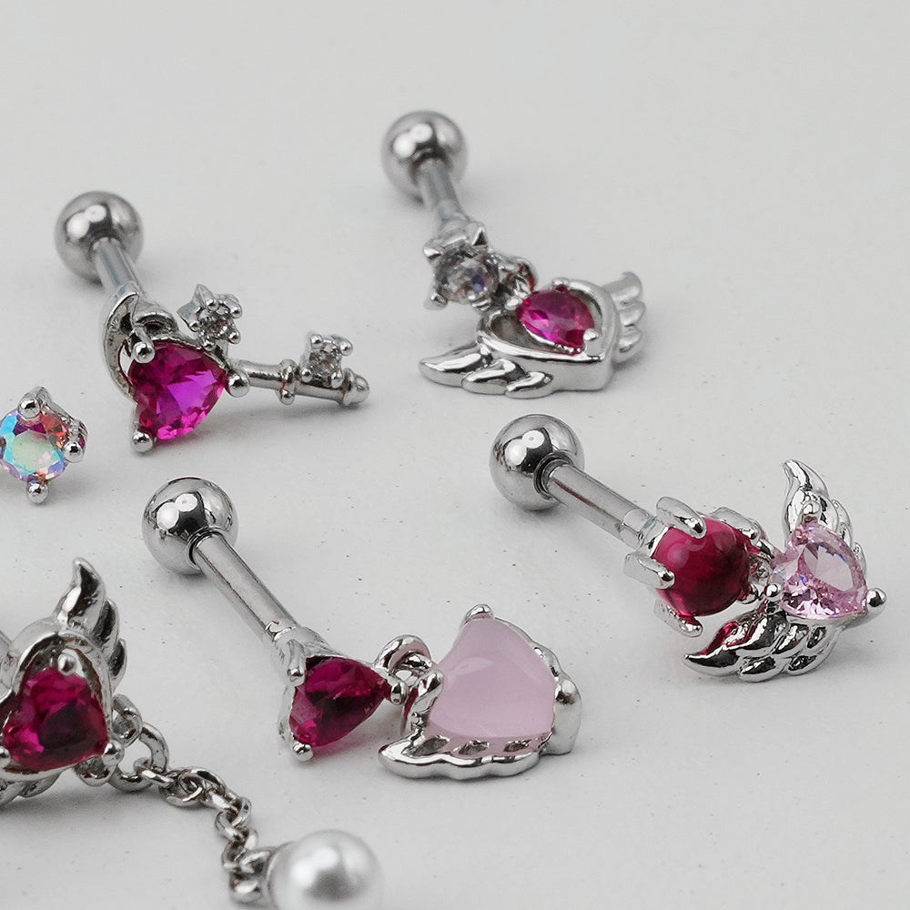 [Surgical] Simple Cubic Butterfly (4 Types) 16G/14G Body Piercing Collection Back Piercing Cartilage Piercing 