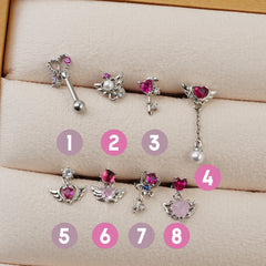 [Surgical] Simple Cubic Butterfly (4 Types) 16G/14G Body Piercing Collection Back Piercing Cartilage Piercing 