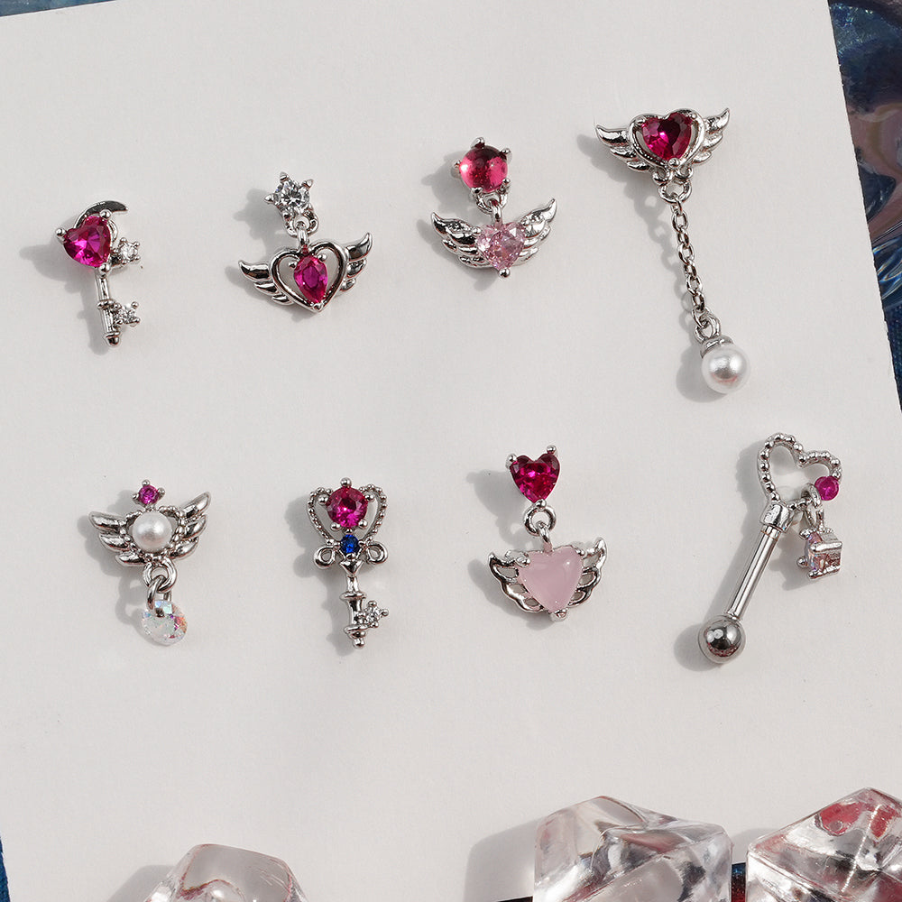 [Surgical] Simple Cubic Butterfly (4 Types) 16G/14G Body Piercing Collection Back Piercing Cartilage Piercing 