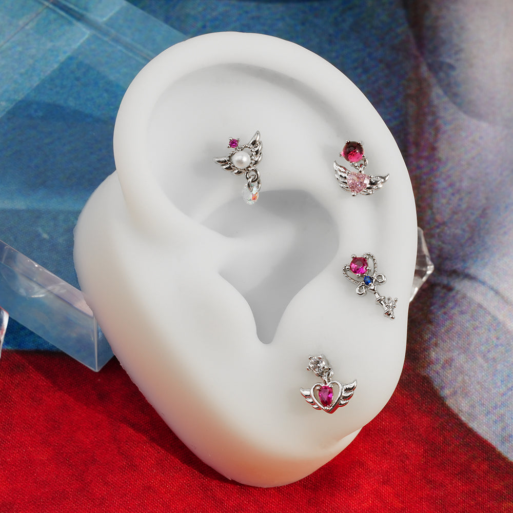 [Surgical] Simple Cubic Butterfly (4 Types) 16G/14G Body Piercing Collection Back Piercing Cartilage Piercing 