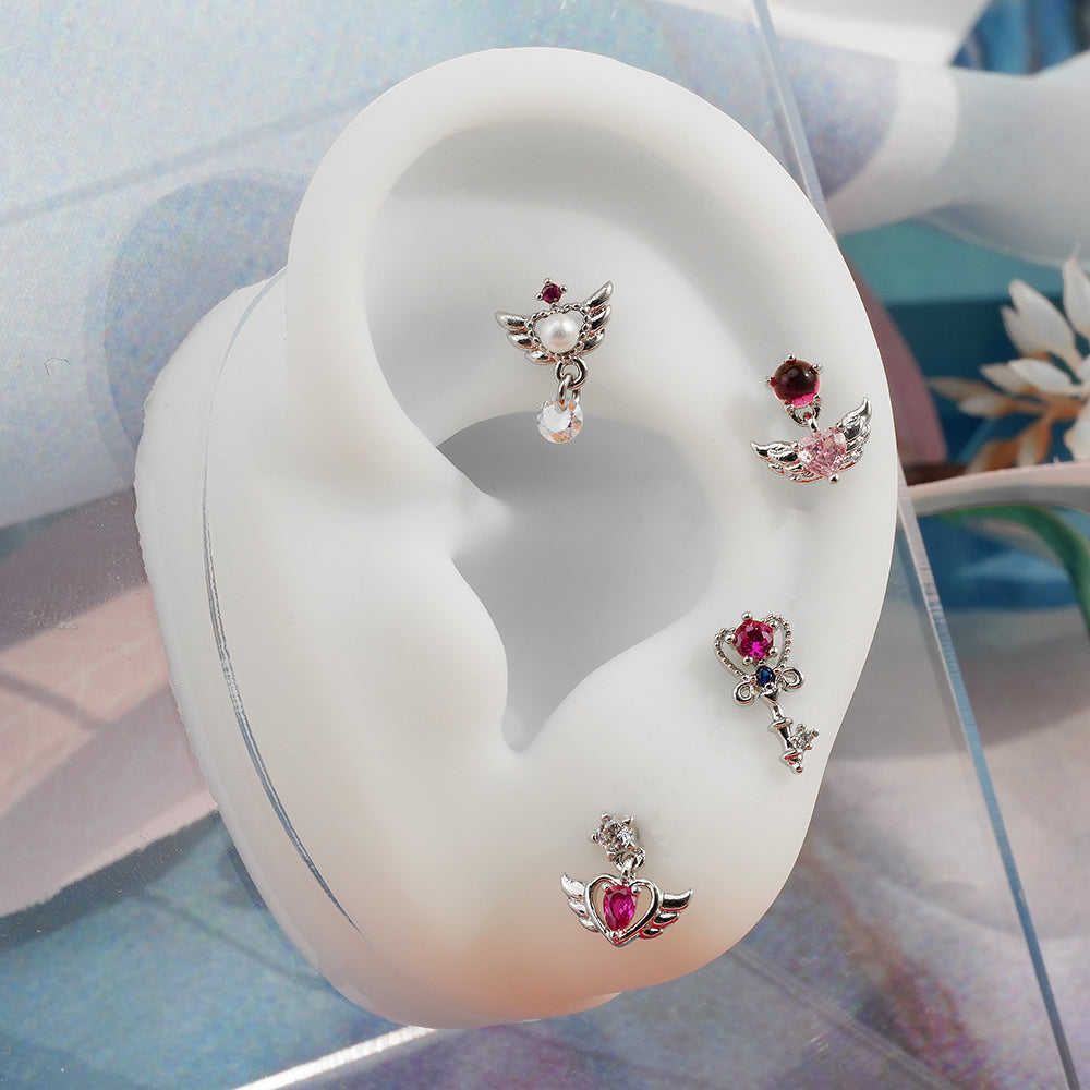 [Surgical] Simple Cubic Butterfly (4 Types) 16G/14G Body Piercing Collection Back Piercing Cartilage Piercing 