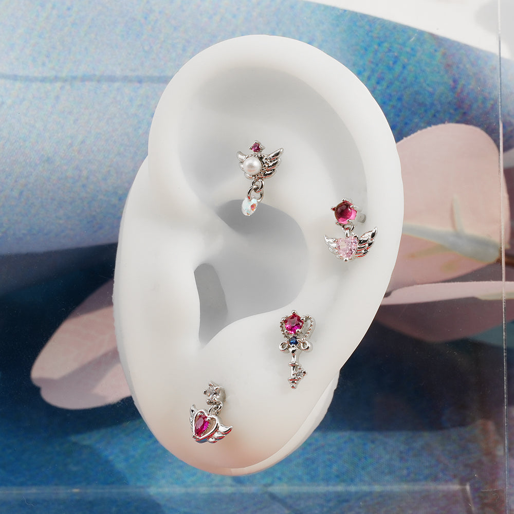 [Surgical] Simple Cubic Butterfly (4 Types) 16G/14G Body Piercing Collection Back Piercing Cartilage Piercing 