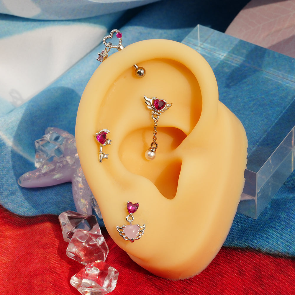 [Surgical] Simple Cubic Butterfly (4 Types) 16G/14G Body Piercing Collection Back Piercing Cartilage Piercing 