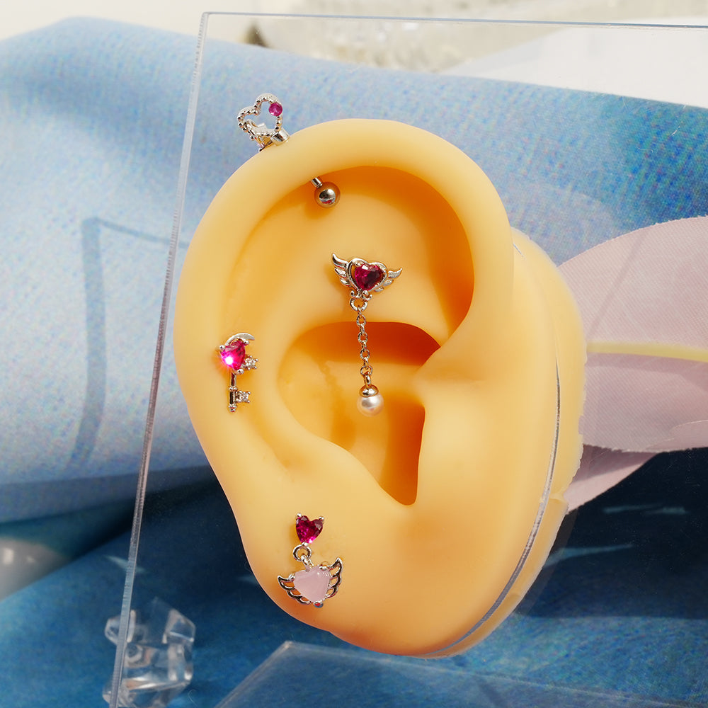 [Surgical] Simple Cubic Butterfly (4 Types) 16G/14G Body Piercing Collection Back Piercing Cartilage Piercing 