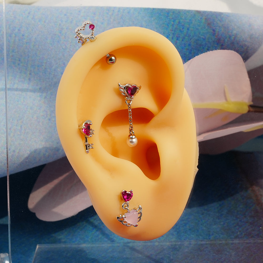 [Surgical] Simple Cubic Butterfly (4 Types) 16G/14G Body Piercing Collection Back Piercing Cartilage Piercing 