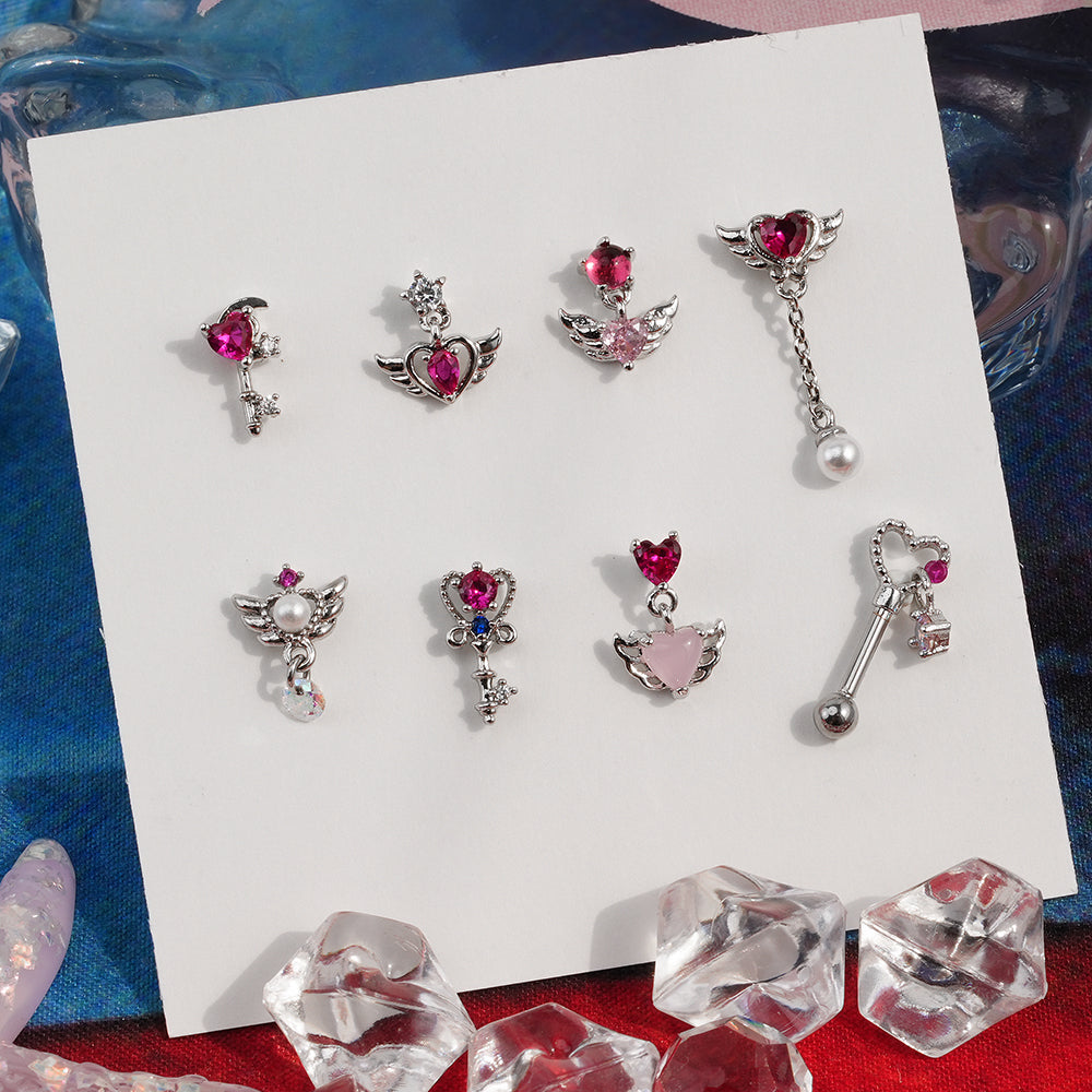 [Surgical] Simple Cubic Butterfly (4 Types) 16G/14G Body Piercing Collection Back Piercing Cartilage Piercing 
