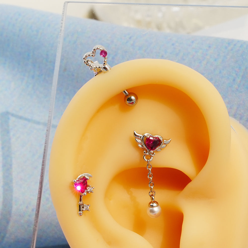 [Surgical] Simple Cubic Butterfly (4 Types) 16G/14G Body Piercing Collection Back Piercing Cartilage Piercing 