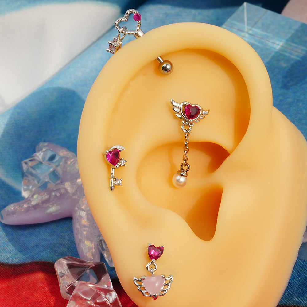 [Surgical] Simple Cubic Butterfly (4 Types) 16G/14G Body Piercing Collection Back Piercing Cartilage Piercing 