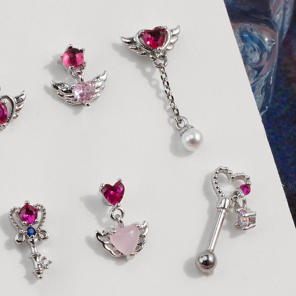 [Surgical] Simple Cubic Butterfly (4 Types) 16G/14G Body Piercing Collection Back Piercing Cartilage Piercing 