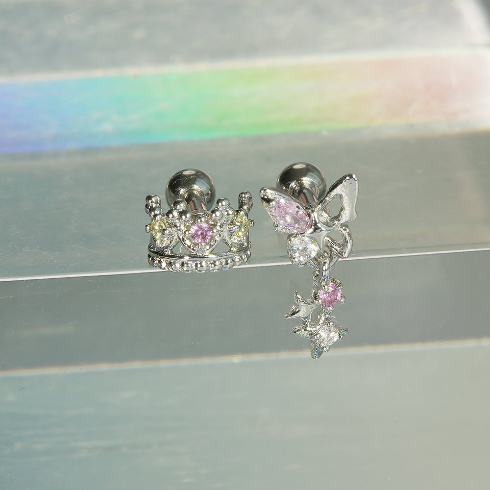 [Surgical] Simple Cubic Butterfly (4 Types) 16G/14G Body Piercing Collection Back Piercing Cartilage Piercing 