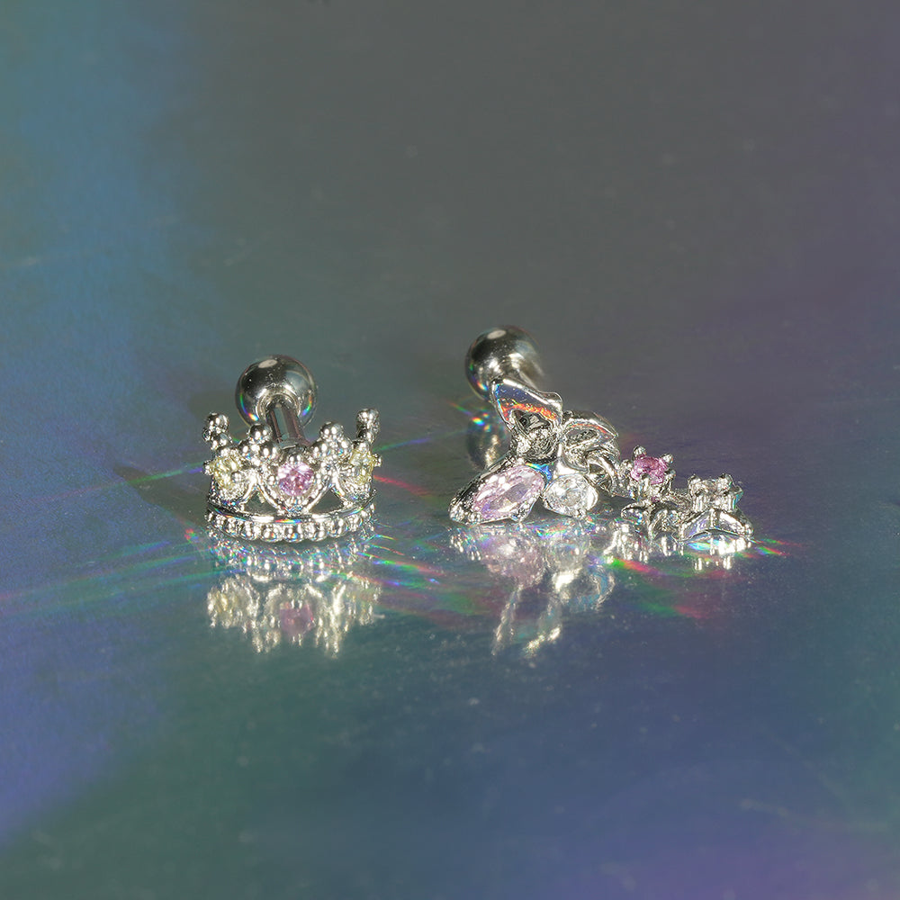 [Surgical] Simple Cubic Butterfly (4 Types) 16G/14G Body Piercing Collection Back Piercing Cartilage Piercing 