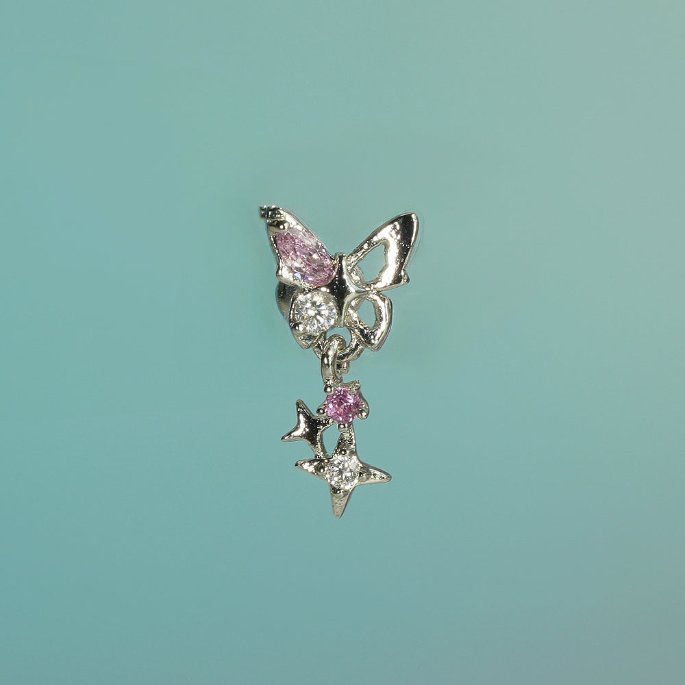 [Surgical] Simple Cubic Butterfly (4 Types) 16G/14G Body Piercing Collection Back Piercing Cartilage Piercing 