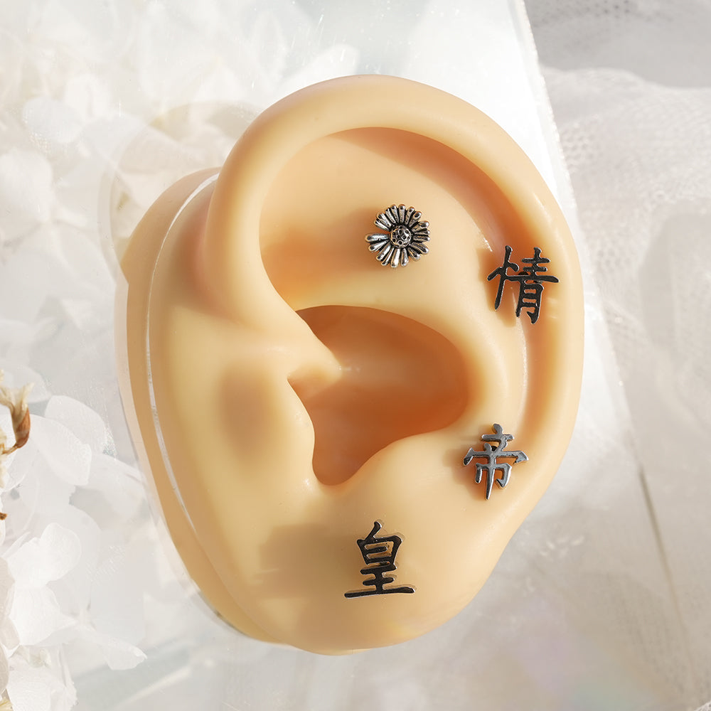 [全サージカルステンレス] 漢字モチーフ ピアス 10種 和風 漢字ピアス