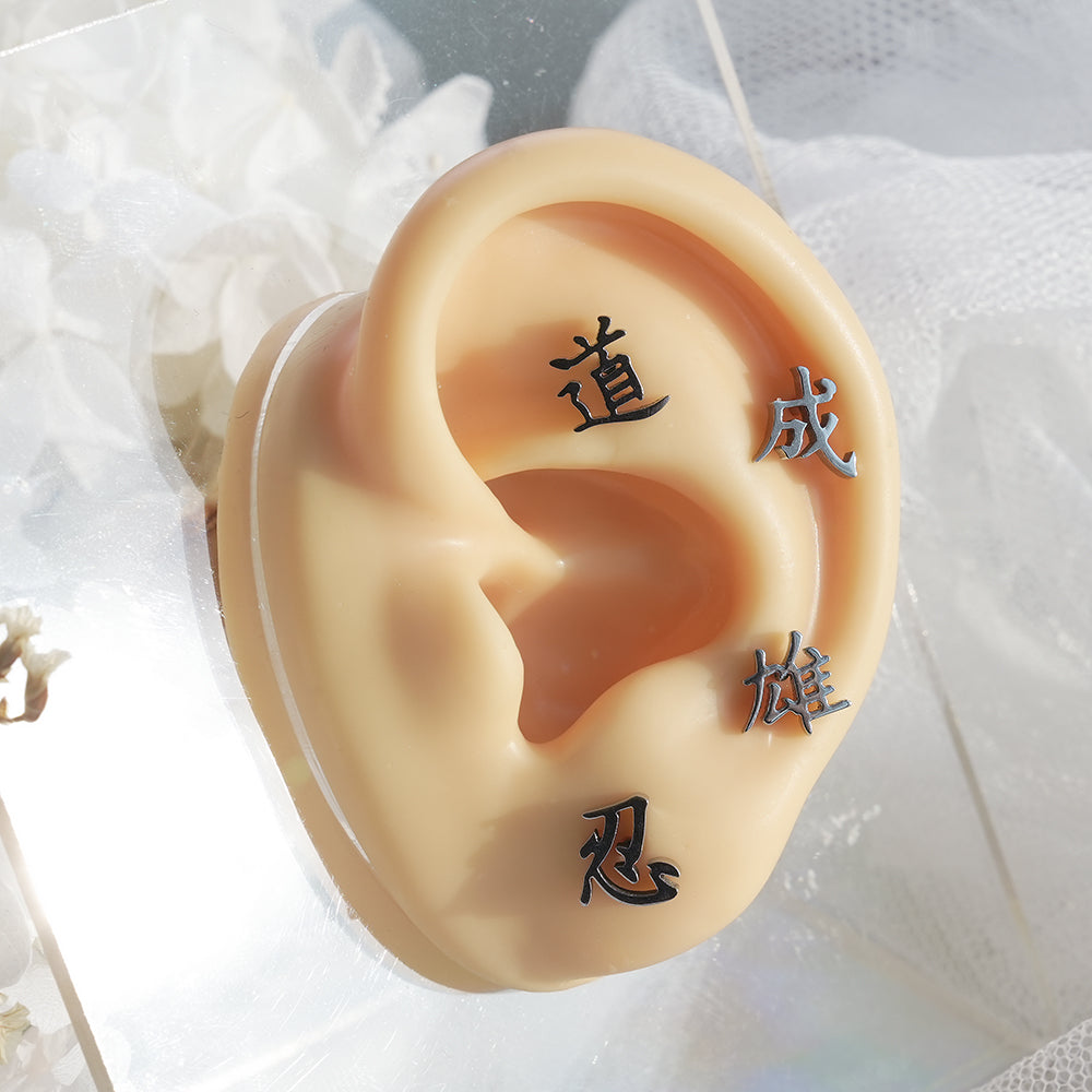 [全サージカルステンレス] 漢字モチーフ ピアス 10種 和風 漢字ピアス