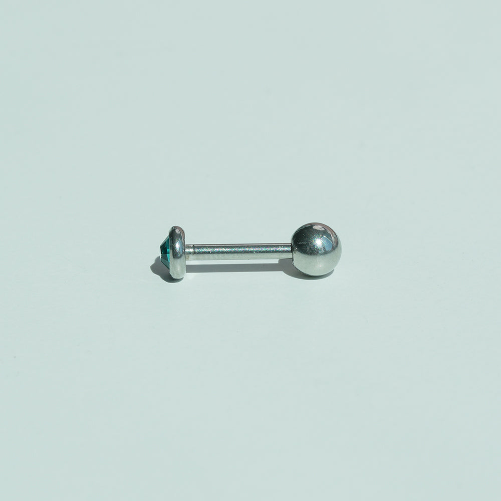 [全サージカルステンレス] ラウンドカット キュービック バーベルピアス 16G 軟骨ピアス ボディピアス ジュエルピアス