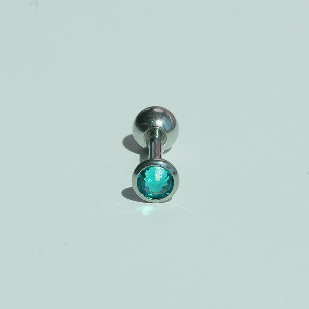 [全サージカルステンレス] ラウンドカット キュービック バーベルピアス 16G 軟骨ピアス ボディピアス ジュエルピアス