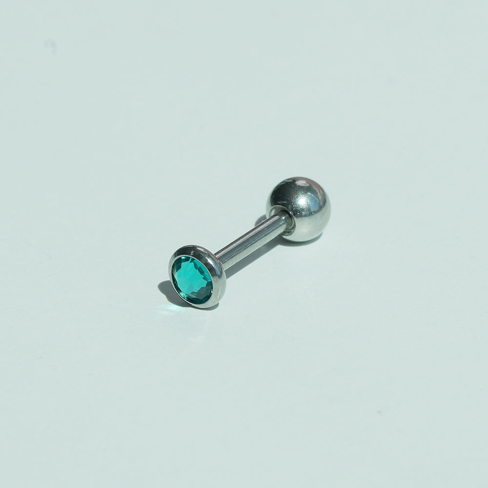 [全サージカルステンレス] ラウンドカット キュービック バーベルピアス 16G 軟骨ピアス ボディピアス ジュエルピアス