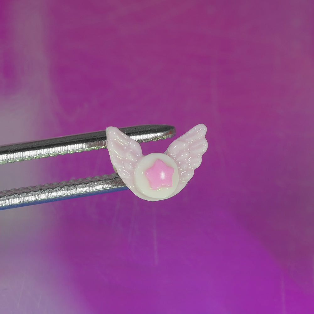 パステル エンジェルウィング スター バーベルピアス 16G 軟骨ピアス 星 羽 (3Color) 16G 小さめ 韓国アクセサリー 大人可愛い