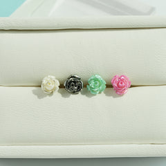 [サージカル] パールローズ バーベルピアス 16G 軟骨ピアス 薔薇 フラワー ボディピアス