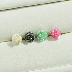 [サージカル] パールローズ バーベルピアス 16G 軟骨ピアス 薔薇 フラワー ボディピアス