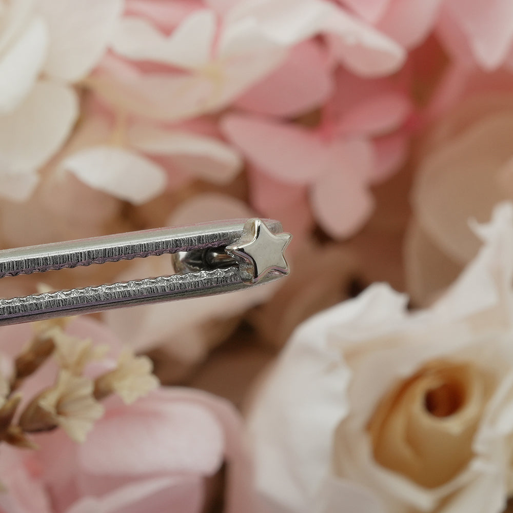 [全サージカルステンレス]スター ボディピアス 4タイプ 軟骨ピアス 16G ストレートバーベル 星 シンプル 片耳用