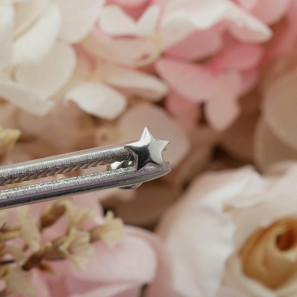 [全サージカルステンレス]スター ボディピアス 4タイプ 軟骨ピアス 16G ストレートバーベル 星 シンプル 片耳用