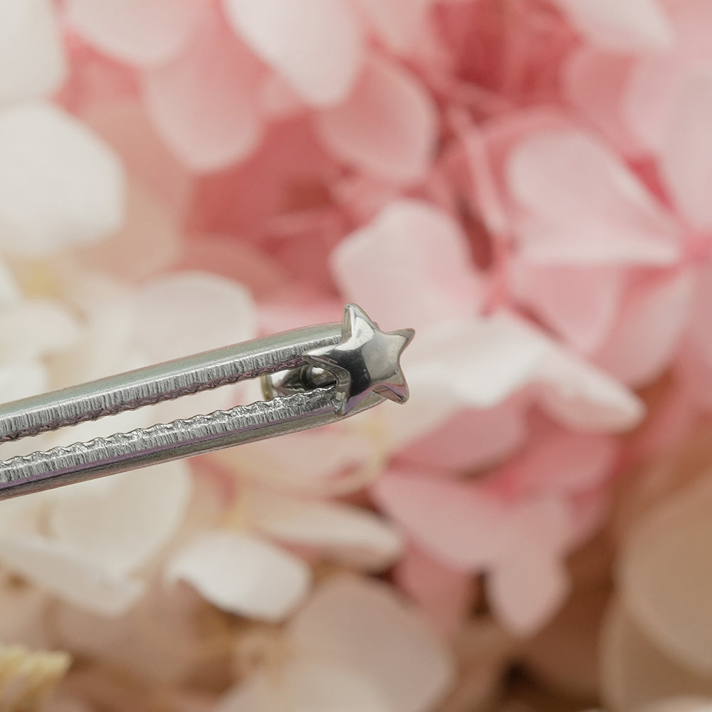 [全サージカルステンレス]スター ボディピアス 4タイプ 軟骨ピアス 16G ストレートバーベル 星 シンプル 片耳用