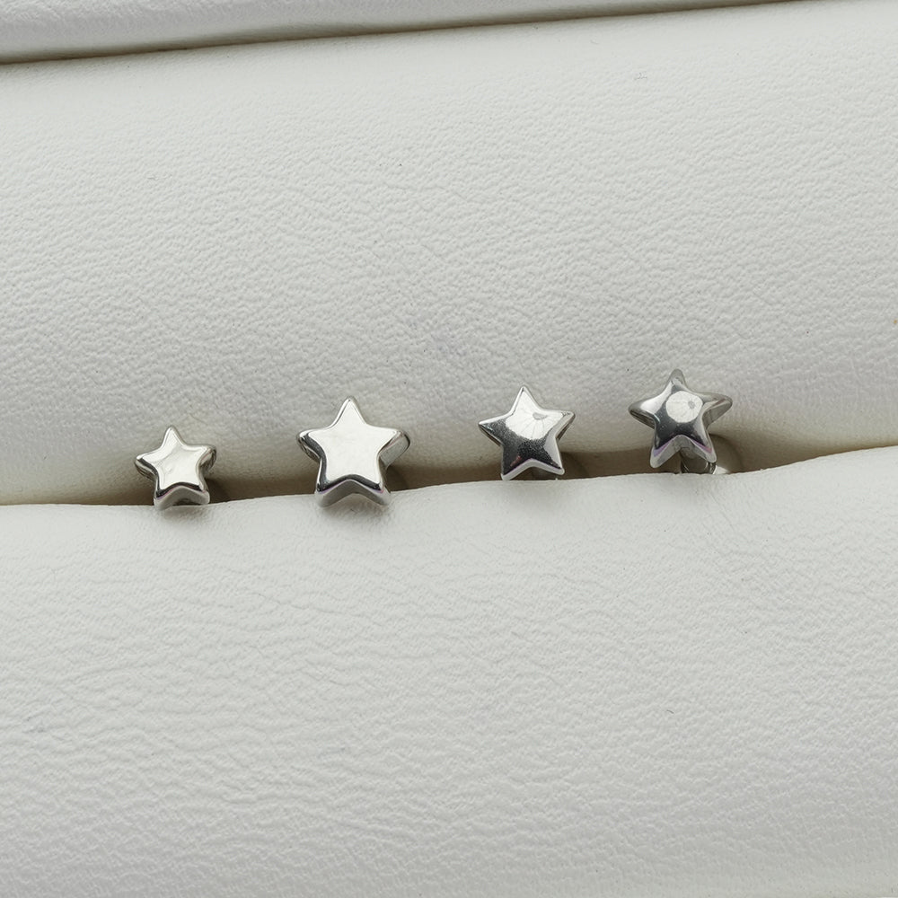 [全サージカルステンレス]スター ボディピアス 4タイプ 軟骨ピアス 16G ストレートバーベル 星 シンプル 片耳用