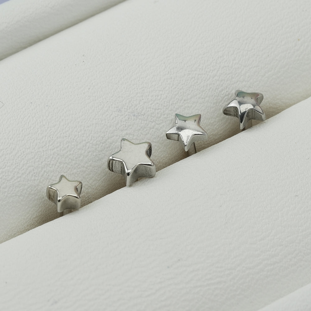 [全サージカルステンレス]スター ボディピアス 4タイプ 軟骨ピアス 16G ストレートバーベル 星 シンプル 片耳用