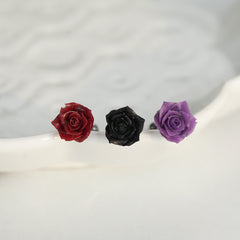 [サージカル]トゲ付きローズ バーベルピアス 3カラー 薔薇 ボディピアス 軟骨ピアス 16G