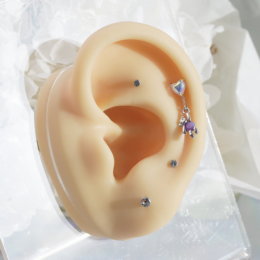 [Surgical] Simple Cubic Butterfly (4 Types) 16G/14G Body Piercing Collection Back Piercing Cartilage Piercing 