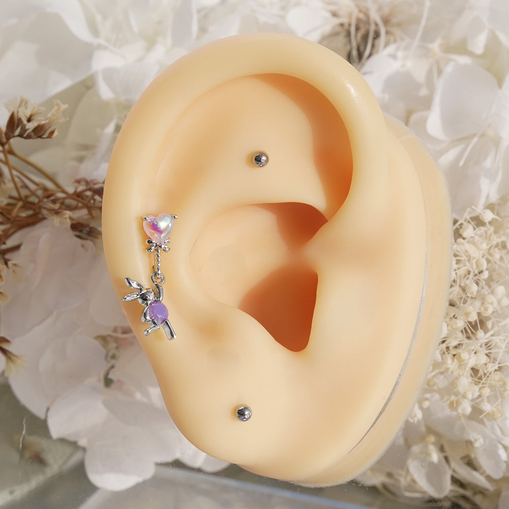 [Surgical] Simple Cubic Butterfly (4 Types) 16G/14G Body Piercing Collection Back Piercing Cartilage Piercing 