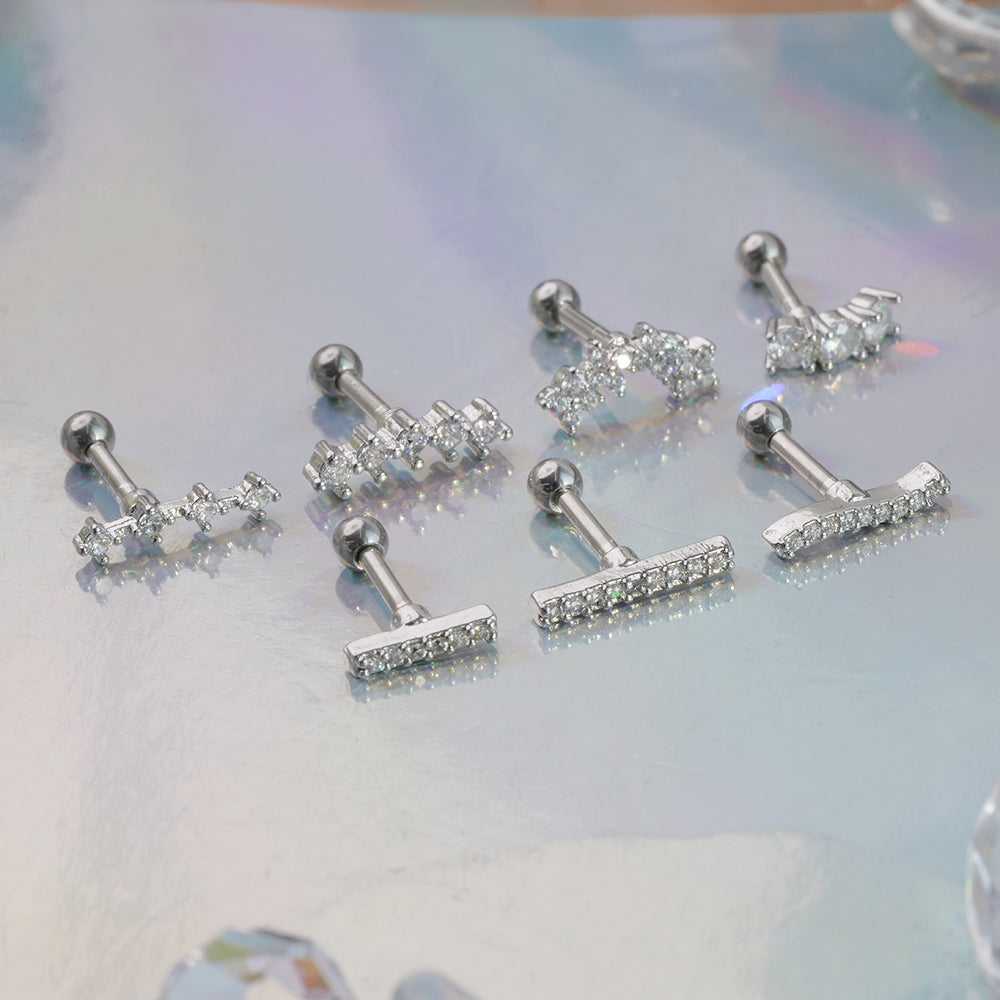 [Surgical] Simple Cubic Butterfly (4 Types) 16G/14G Body Piercing Collection Back Piercing Cartilage Piercing 