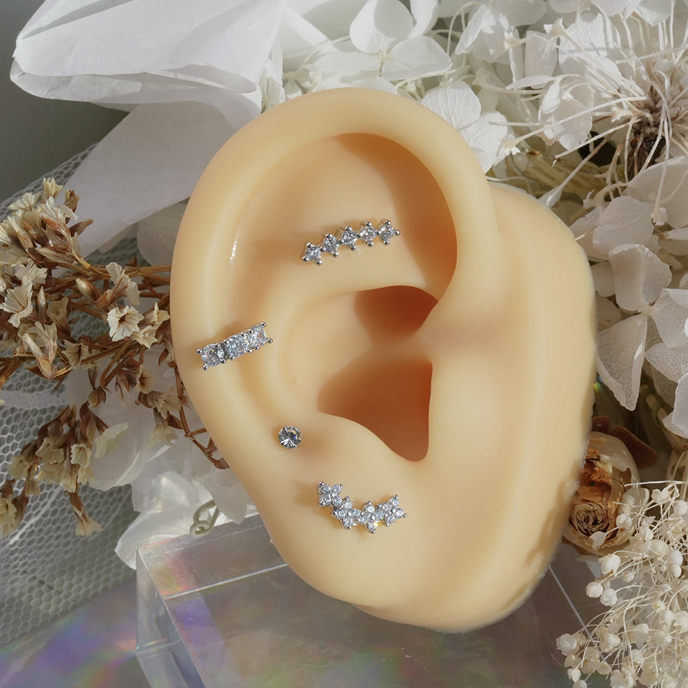 [Surgical] Simple Cubic Butterfly (4 Types) 16G/14G Body Piercing Collection Back Piercing Cartilage Piercing 