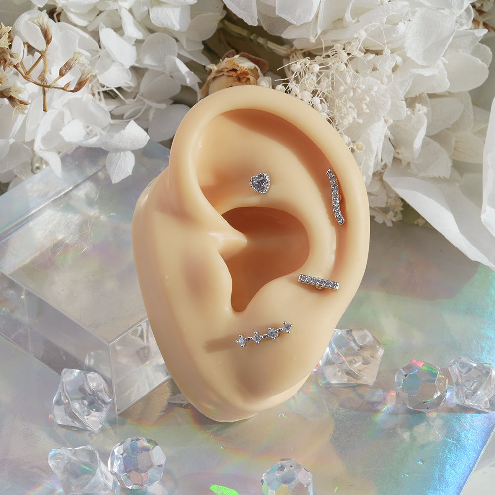 [Surgical] Simple Cubic Butterfly (4 Types) 16G/14G Body Piercing Collection Back Piercing Cartilage Piercing 