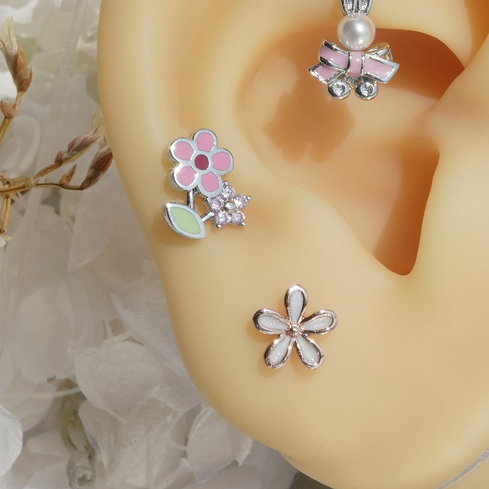 [Surgical] Simple Cubic Butterfly (4 Types) 16G/14G Body Piercing Collection Back Piercing Cartilage Piercing 
