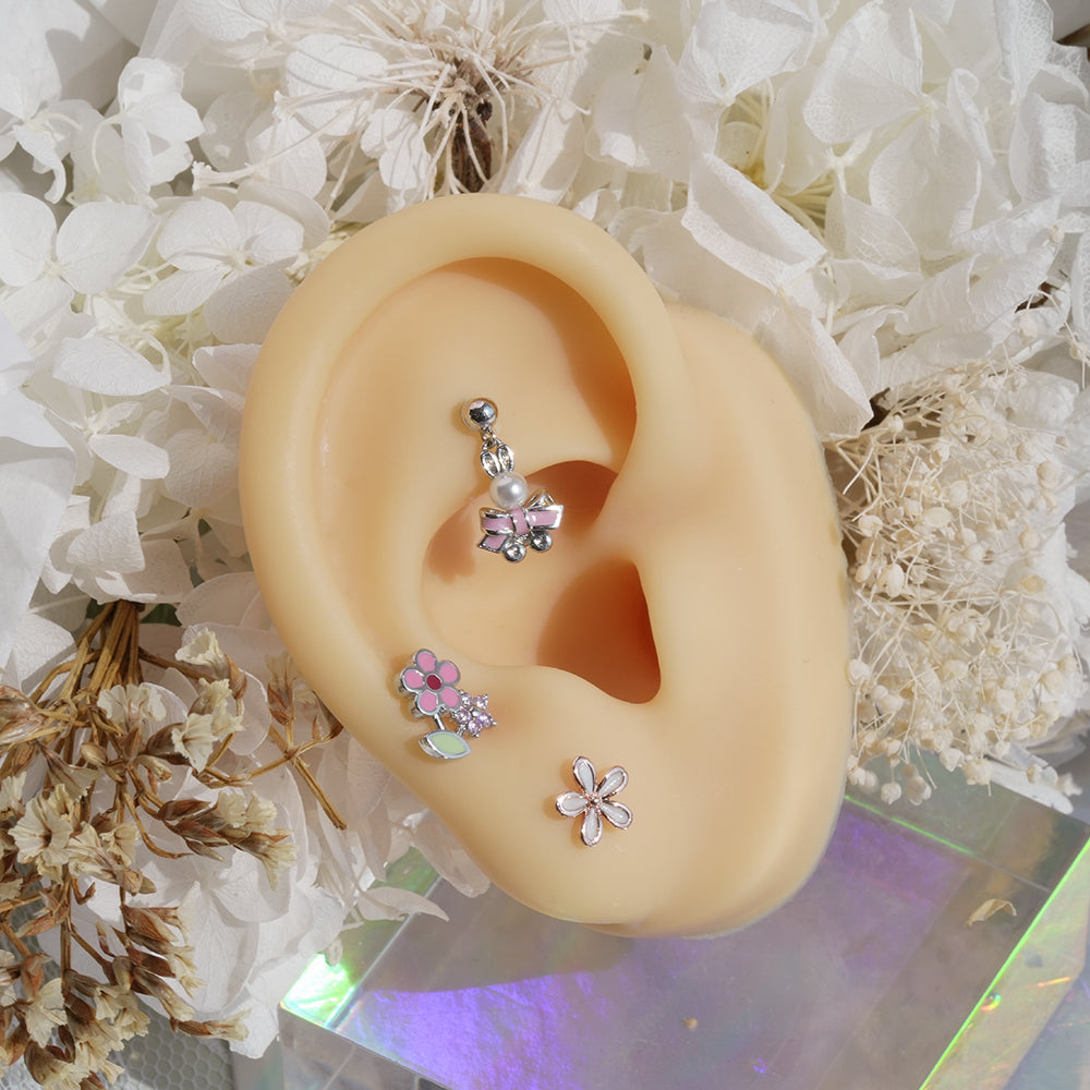 [Surgical] Simple Cubic Butterfly (4 Types) 16G/14G Body Piercing Collection Back Piercing Cartilage Piercing 