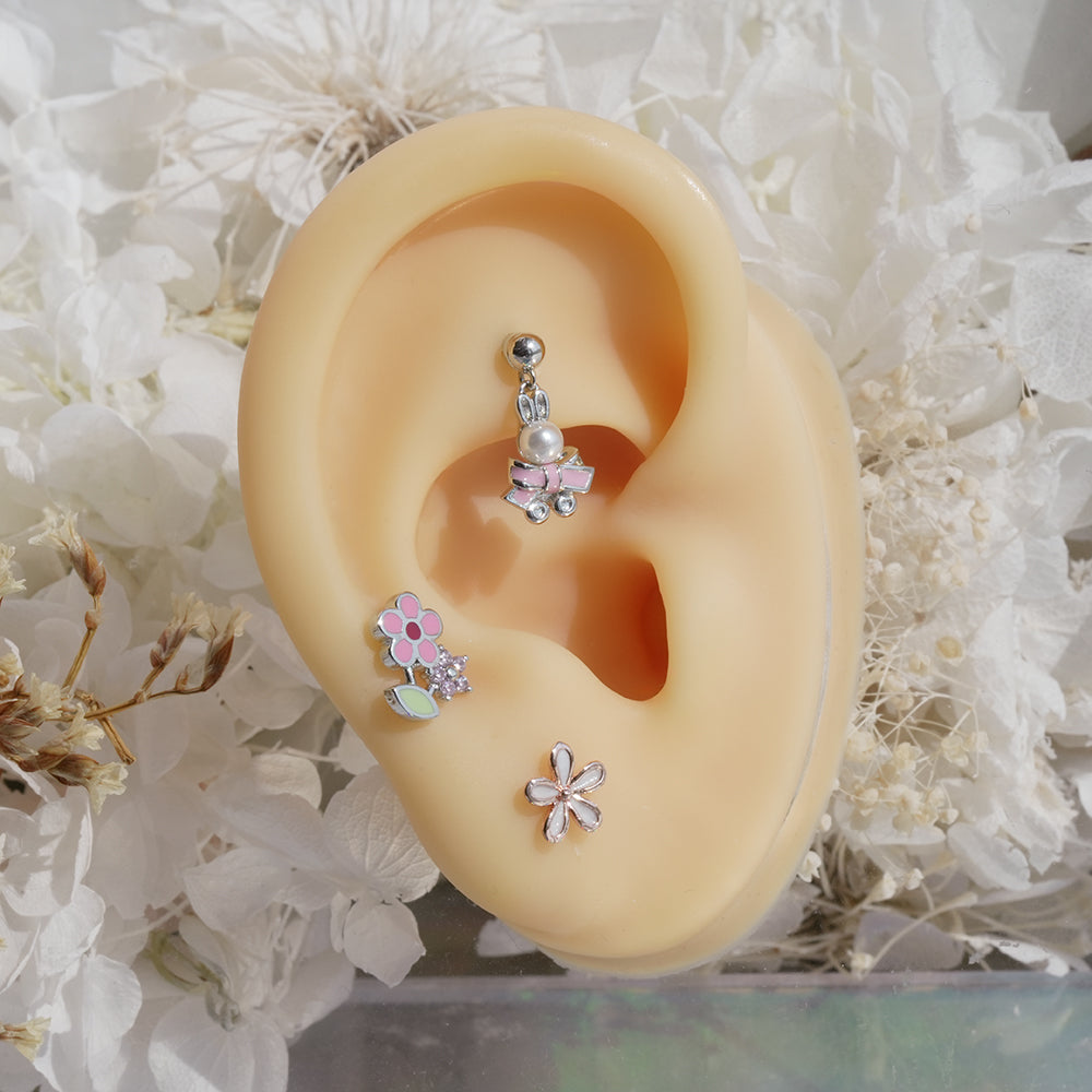 [Surgical] Simple Cubic Butterfly (4 Types) 16G/14G Body Piercing Collection Back Piercing Cartilage Piercing 