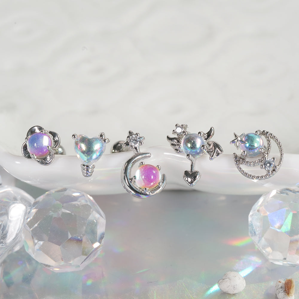 [Surgical] Simple Cubic Butterfly (4 Types) 16G/14G Body Piercing Collection เจาะหลัง เจาะกระดูกอ่อน 