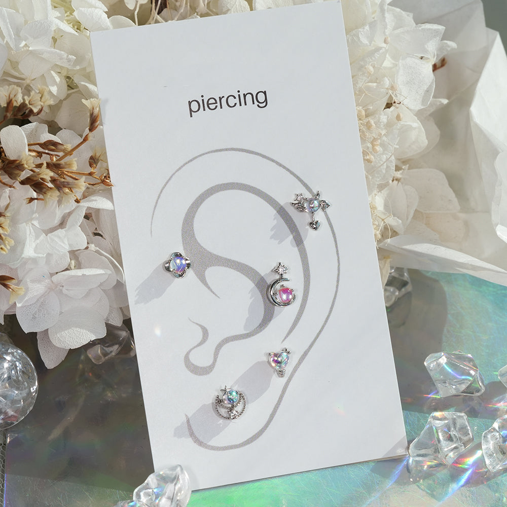 [Surgical] Simple Cubic Butterfly (4 Types) 16G/14G Body Piercing Collection เจาะหลัง เจาะกระดูกอ่อน 