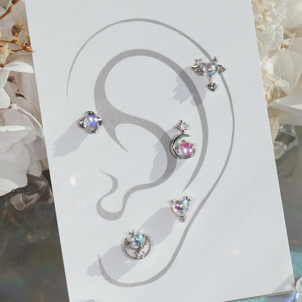[Surgical] Simple Cubic Butterfly (4 Types) 16G/14G Body Piercing Collection เจาะหลัง เจาะกระดูกอ่อน 