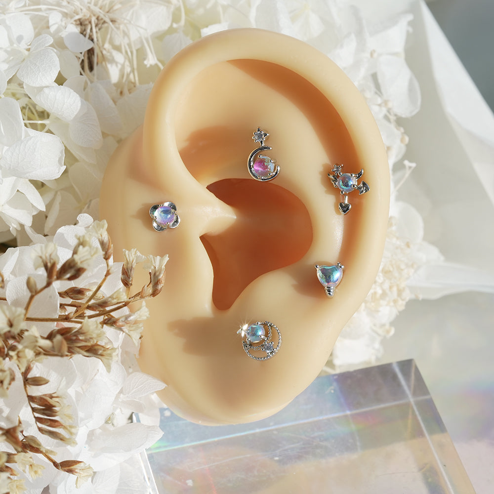 [Surgical] Simple Cubic Butterfly (4 Types) 16G/14G Body Piercing Collection เจาะหลัง เจาะกระดูกอ่อน 