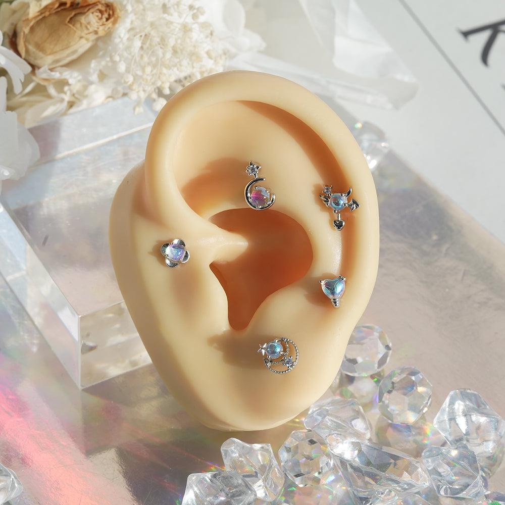 [Surgical] Simple Cubic Butterfly (4 Types) 16G/14G Body Piercing Collection เจาะหลัง เจาะกระดูกอ่อน 