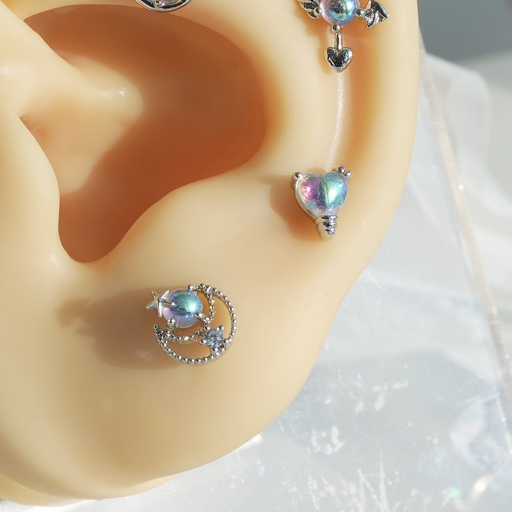[Surgical] Simple Cubic Butterfly (4 Types) 16G/14G Body Piercing Collection เจาะหลัง เจาะกระดูกอ่อน 