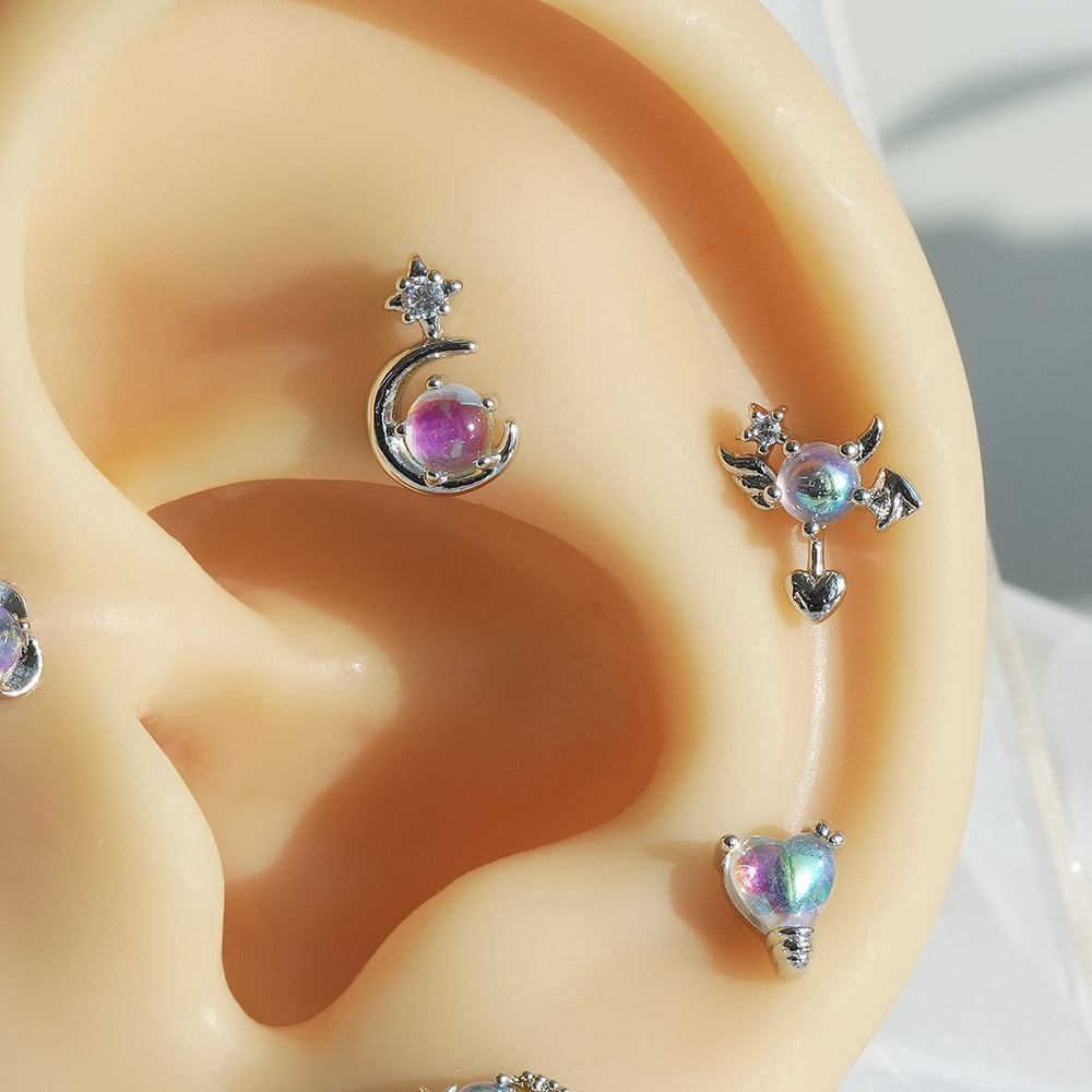 [Surgical] Simple Cubic Butterfly (4 Types) 16G/14G Body Piercing Collection เจาะหลัง เจาะกระดูกอ่อน 