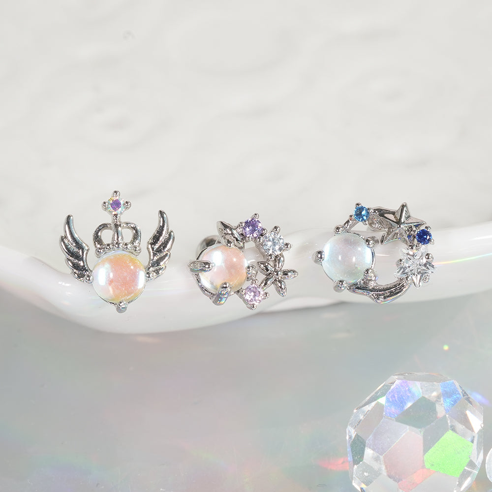[Surgical] Simple Cubic Butterfly (4 Types) 16G/14G Body Piercing Collection Back Piercing Cartilage Piercing 