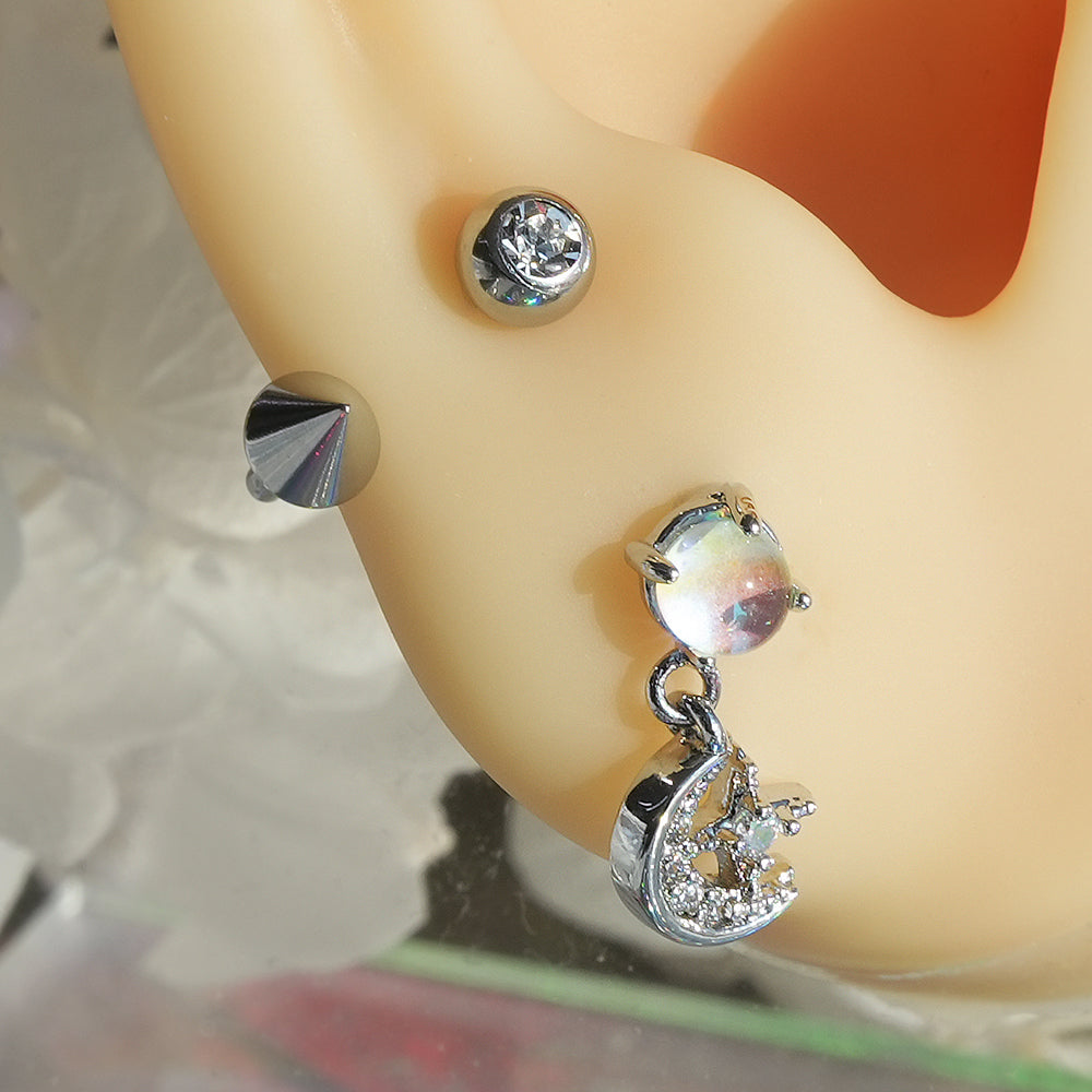 [Surgical] Simple Cubic Butterfly (4 Types) 16G/14G Body Piercing Collection Back Piercing Cartilage Piercing 